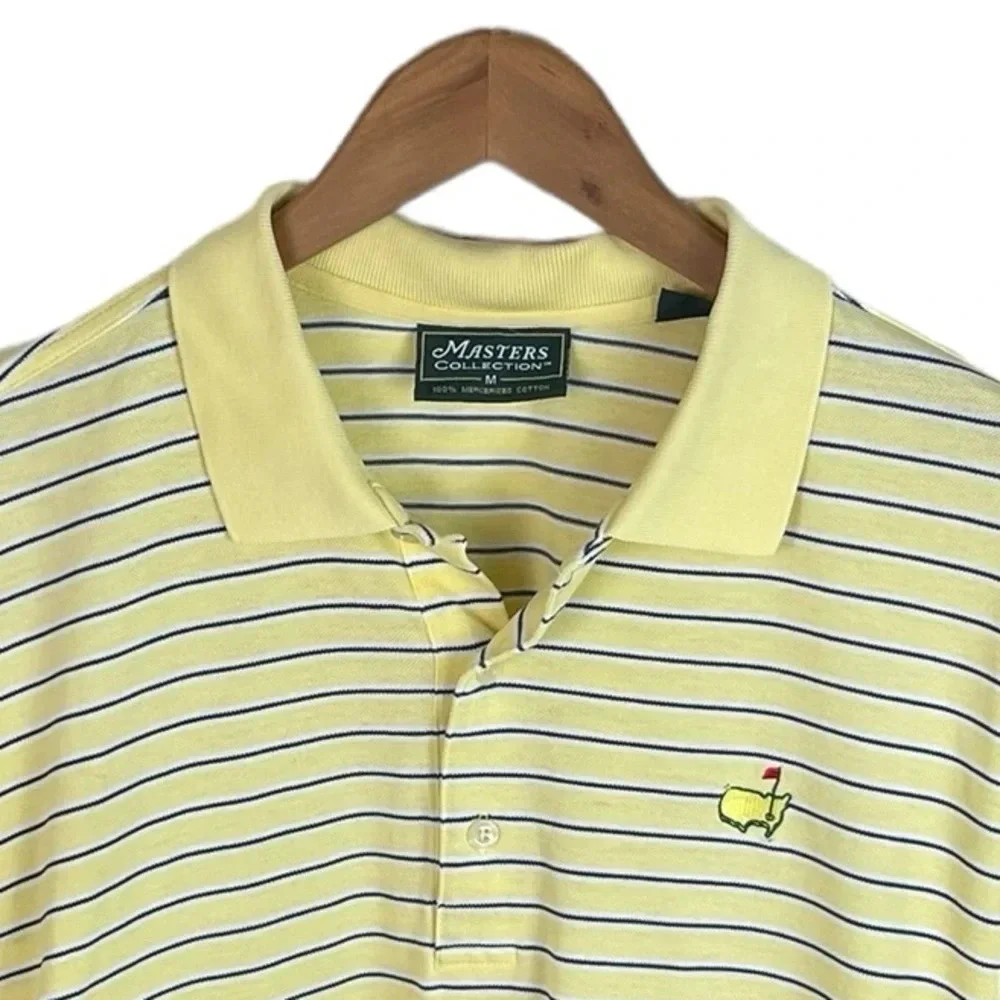 PO772 Men’s The Masters Collection Golf Striped Polo Shirt M - Picture 3 of 5